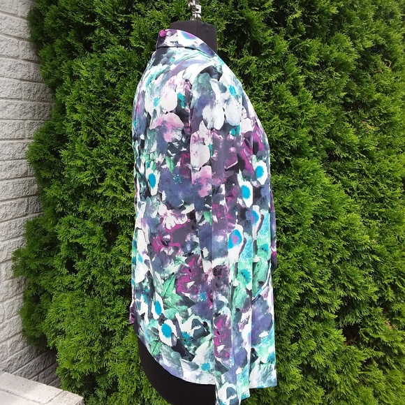 Astr Multi Floral Drape Front Open Blazer - Picture 3 of 5